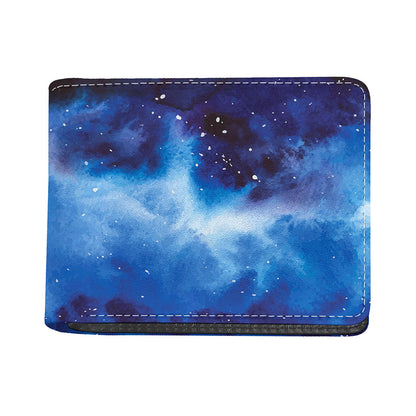 Dark Blue Galaxy Space Print Bifold Wallet