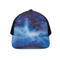 Dark Blue Galaxy Space Print Black Mesh Trucker Hat