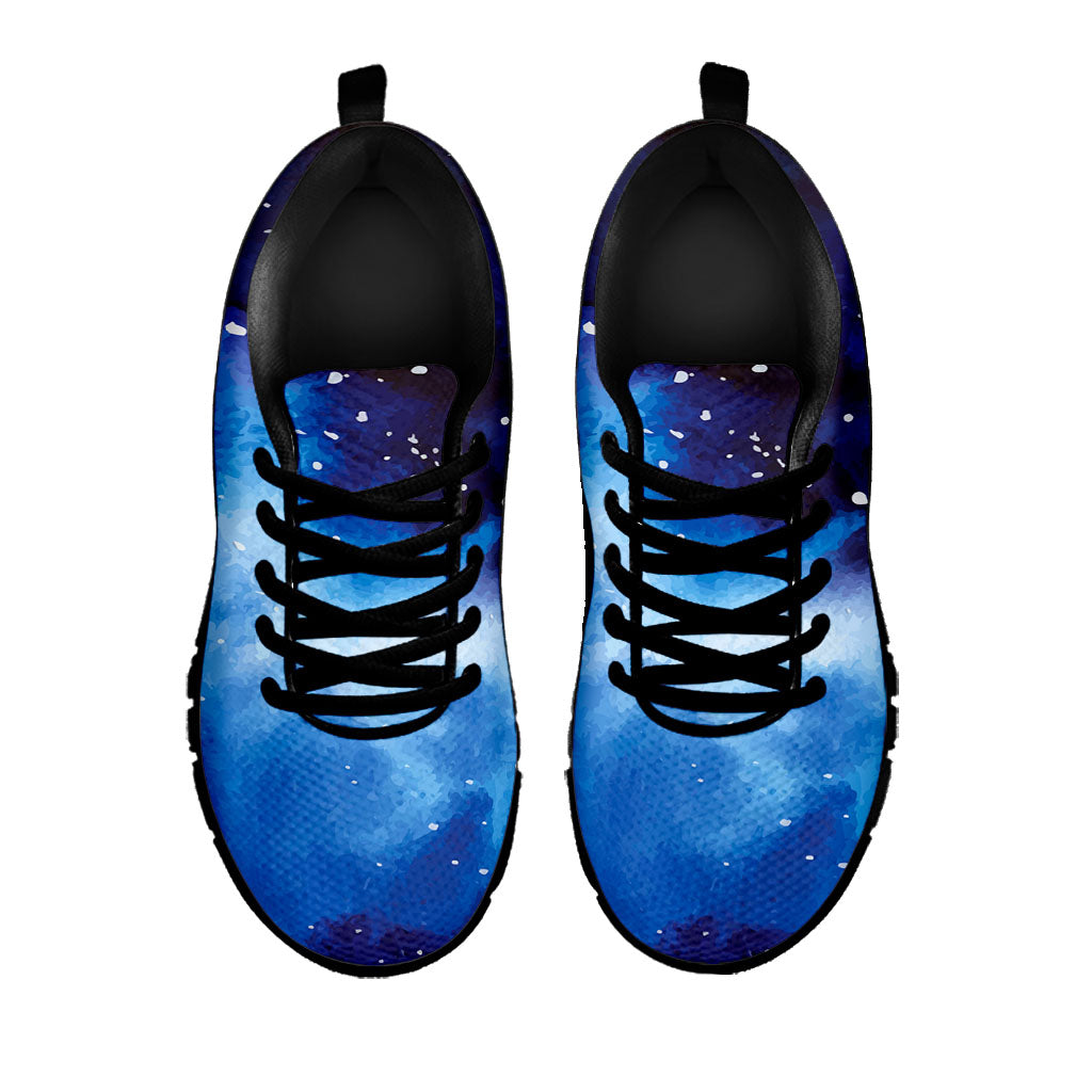 Dark Blue Galaxy Space Print Black Running Shoes