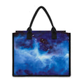 Dark Blue Galaxy Space Print Canvas Tote Bag