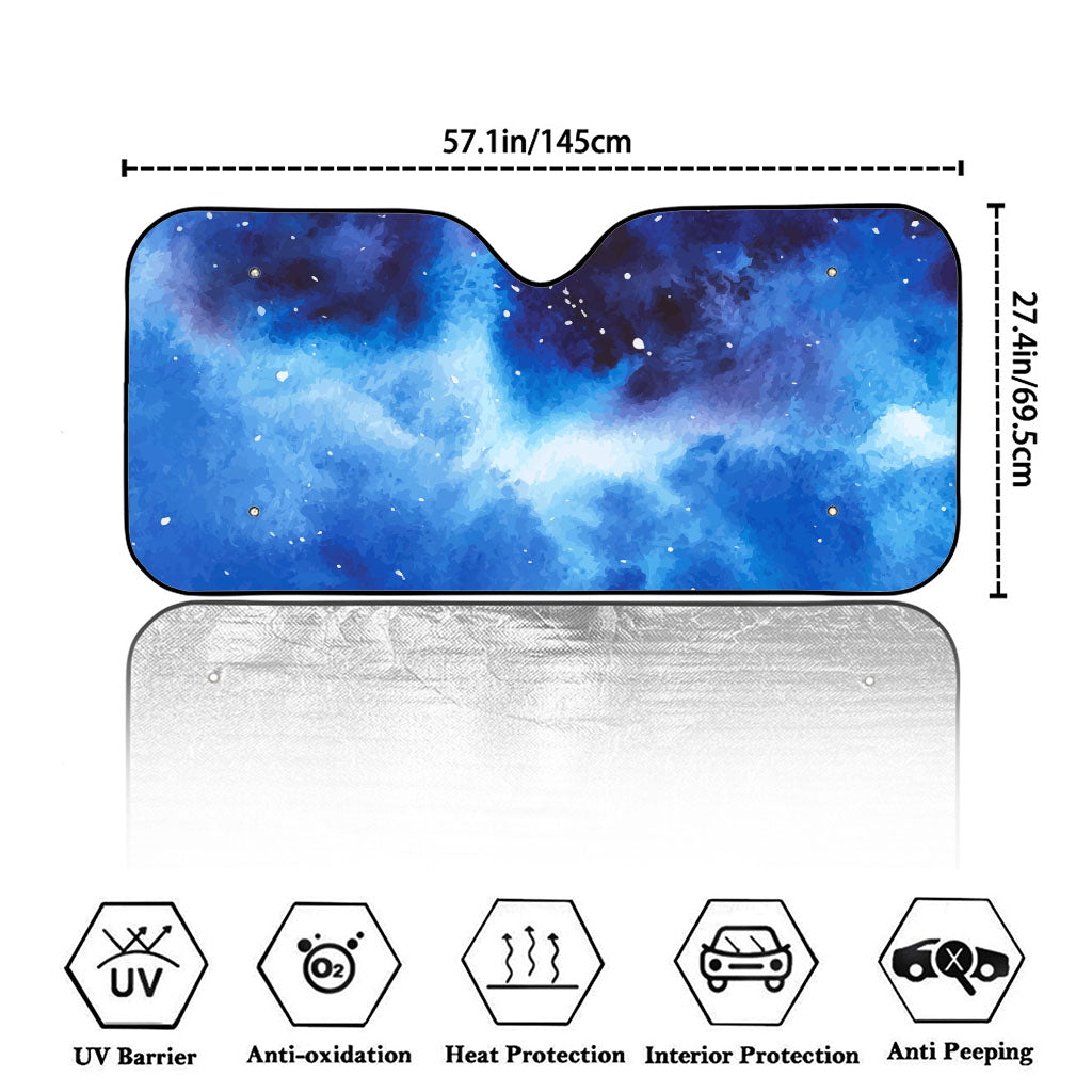 Dark Blue Galaxy Space Print Car Windshield Sun Shade