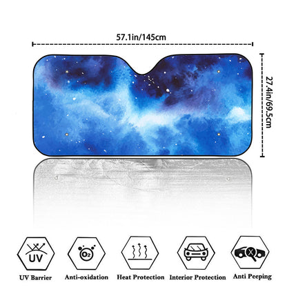 Dark Blue Galaxy Space Print Car Windshield Sun Shade