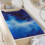 Dark Blue Galaxy Space Print Changing Pad Cover