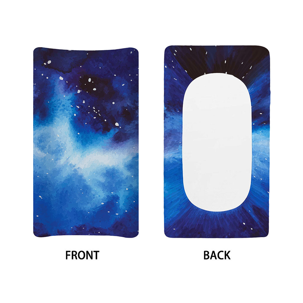 Dark Blue Galaxy Space Print Changing Pad Cover
