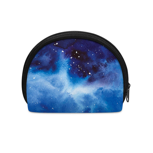 Dark Blue Galaxy Space Print Coin Purse