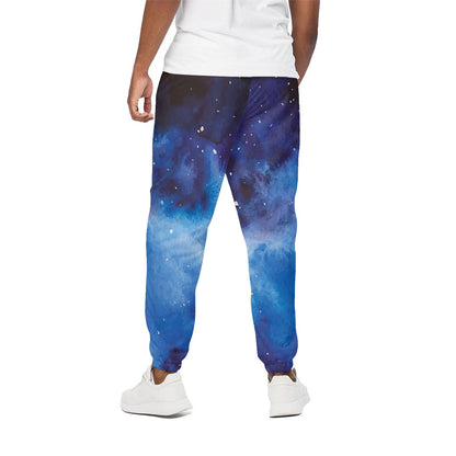 Dark Blue Galaxy Space Print Cotton Pants