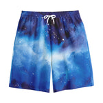 Dark Blue Galaxy Space Print Cotton Shorts