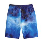 Dark Blue Galaxy Space Print Cotton Shorts