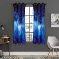 Dark Blue Galaxy Space Print Grommet Curtain Panels