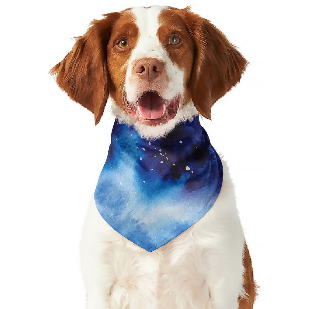 Dark Blue Galaxy Space Print Dog Bandana