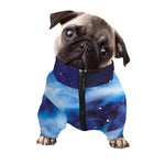 Dark Blue Galaxy Space Print Dog Zip Up Jacket