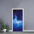 Dark Blue Galaxy Space Print Door Sticker