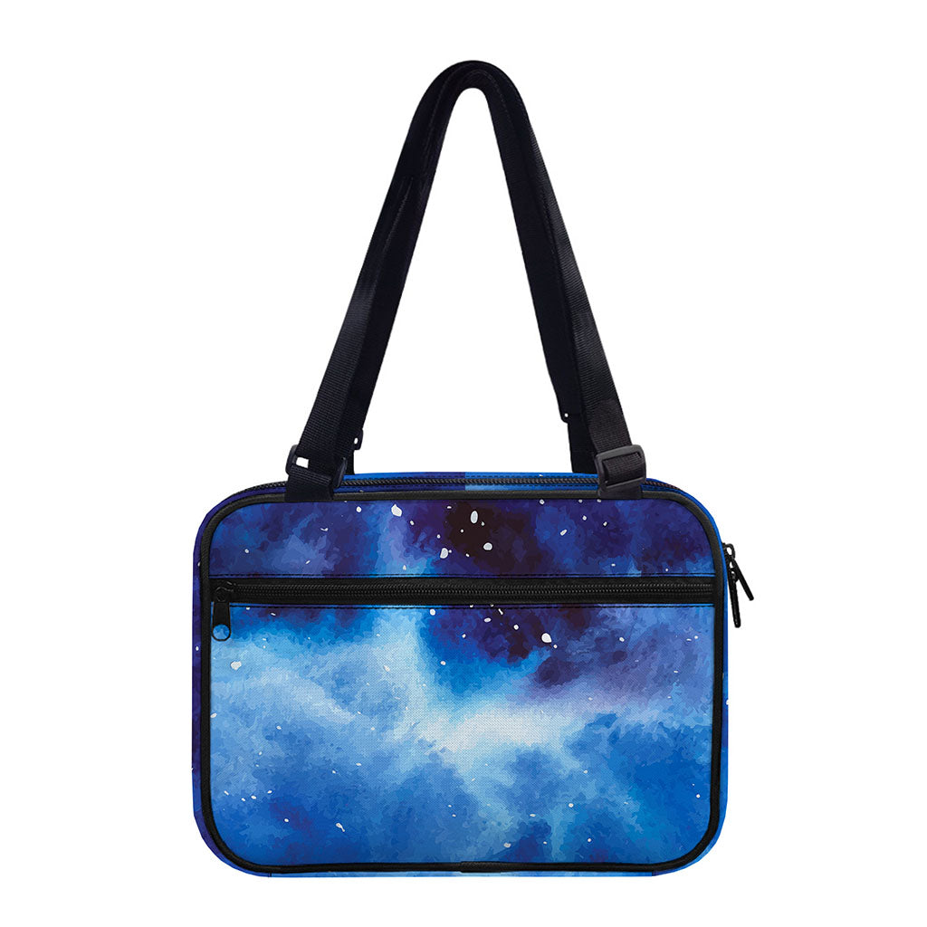 Dark Blue Galaxy Space Print Double Strap Bible Bag