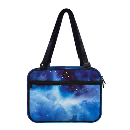 Dark Blue Galaxy Space Print Double Strap Bible Bag