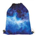 Dark Blue Galaxy Space Print Drawstring Bag
