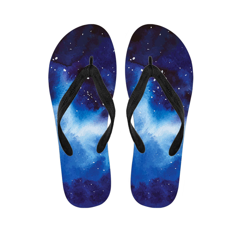 Dark Blue Galaxy Space Print Flip Flops