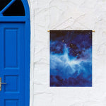 Dark Blue Galaxy Space Print Garden Flag