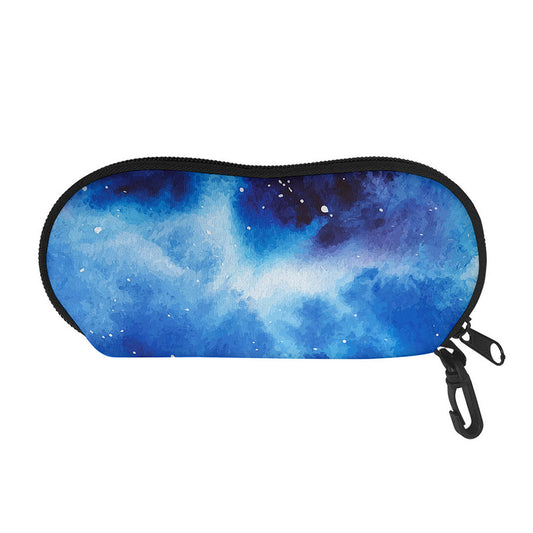 Dark Blue Galaxy Space Print Glasses Case