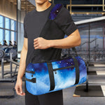 Dark Blue Galaxy Space Print Gym Bag