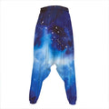 Dark Blue Galaxy Space Print Hammer Pants