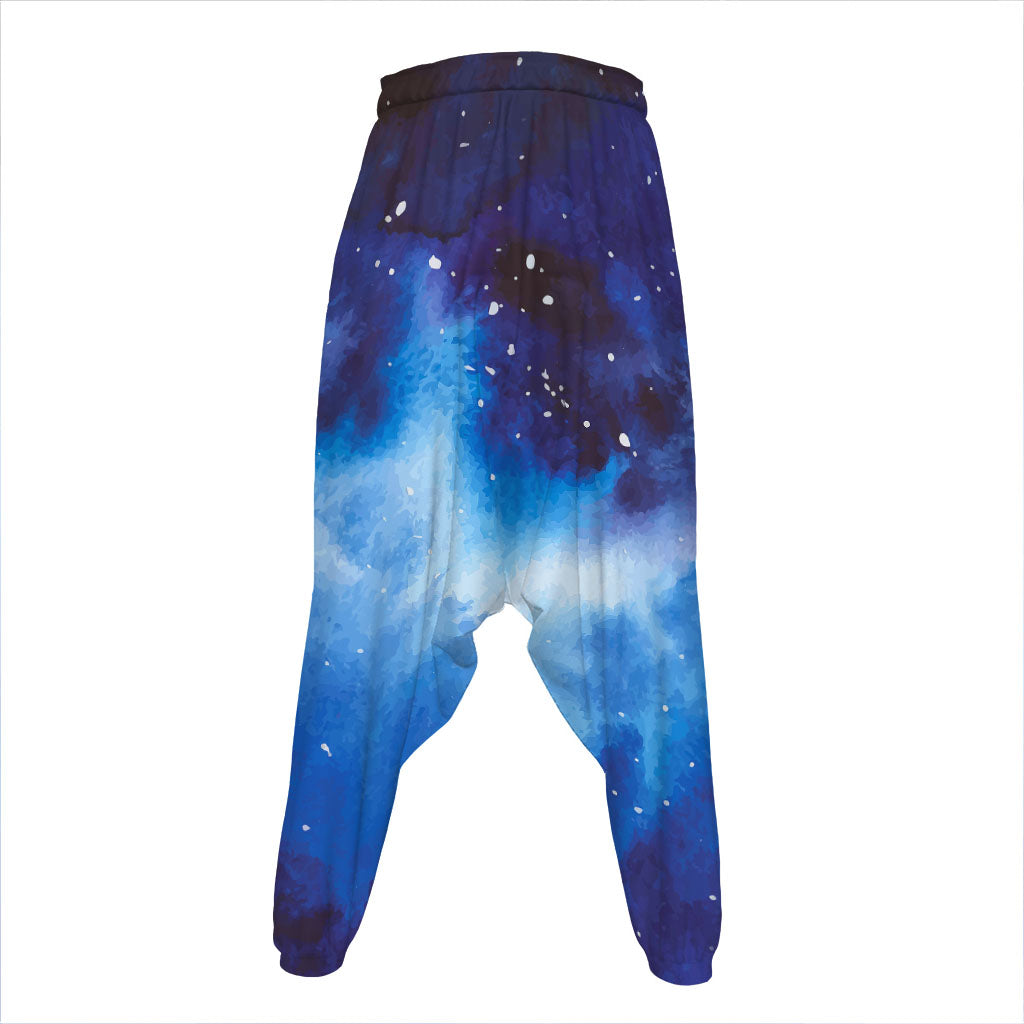 Dark Blue Galaxy Space Print Hammer Pants