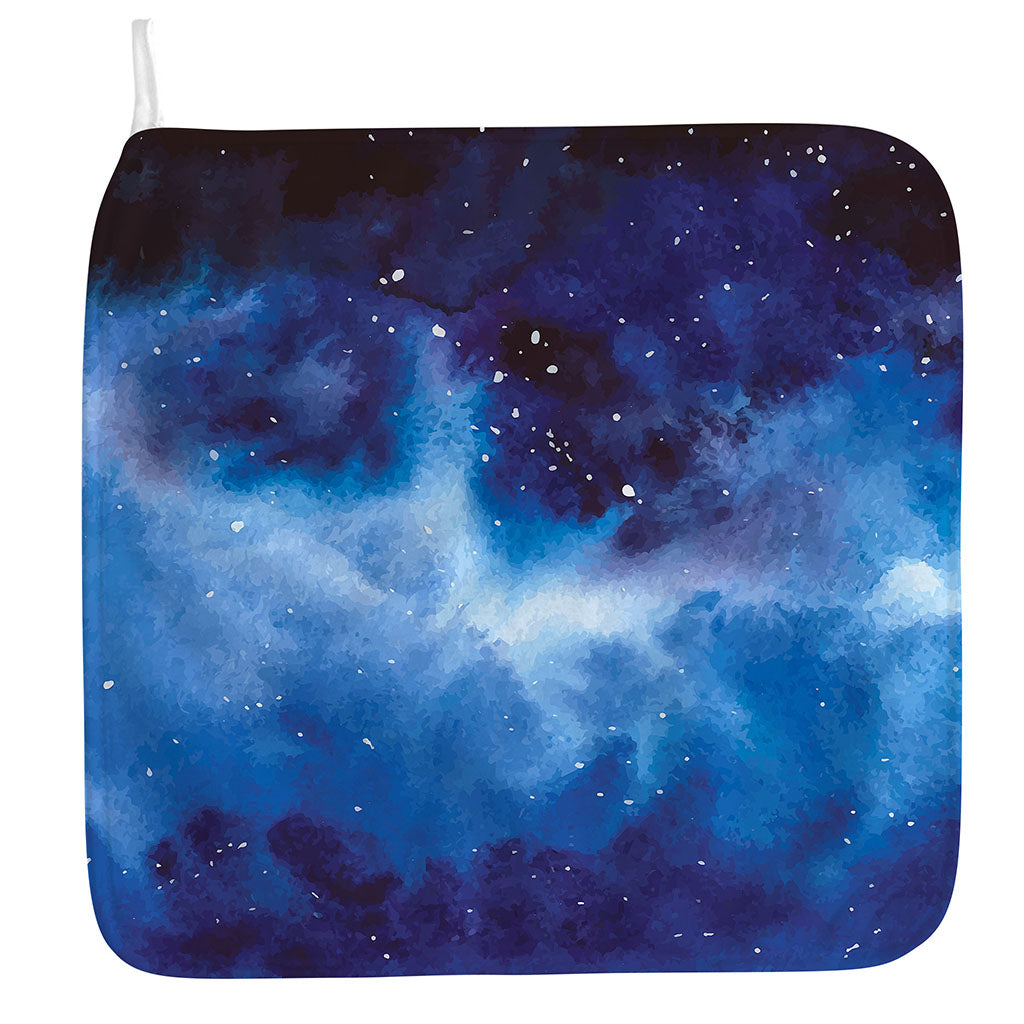 Dark Blue Galaxy Space Print Hand Towel