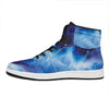 Dark Blue Galaxy Space Print High Top Leather Sneakers