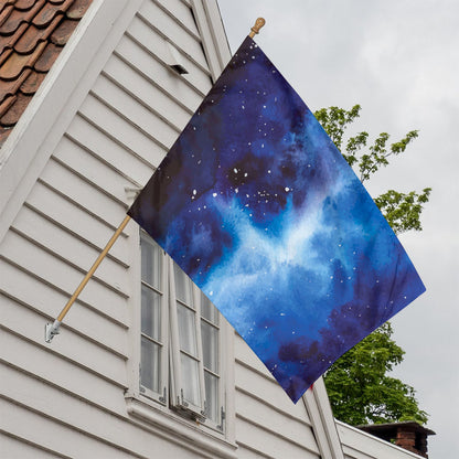 Dark Blue Galaxy Space Print House Flag