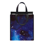 Dark Blue Galaxy Space Print Insulated Lunch Tote