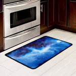 Dark Blue Galaxy Space Print Kitchen Mat