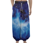 Dark Blue Galaxy Space Print Lantern Pants