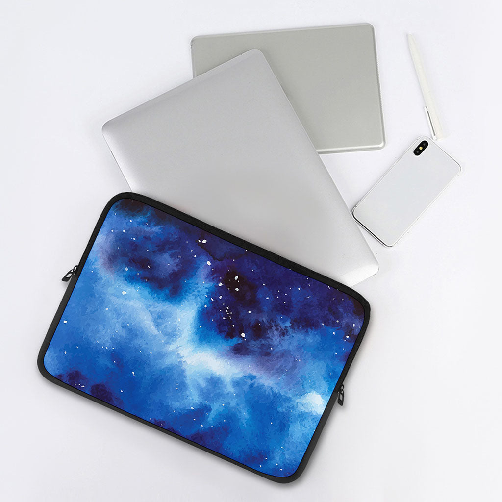Dark Blue Galaxy Space Print Laptop Sleeve