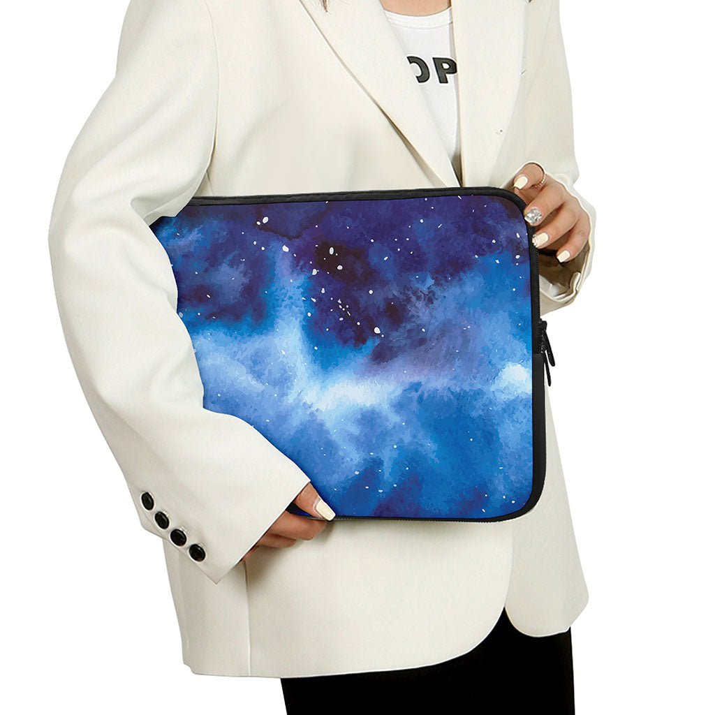 Dark Blue Galaxy Space Print Laptop Sleeve
