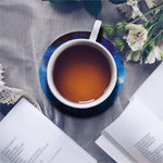 Dark Blue Galaxy Space Print Leather Coaster Set