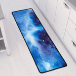 Dark Blue Galaxy Space Print Long Kitchen Mat