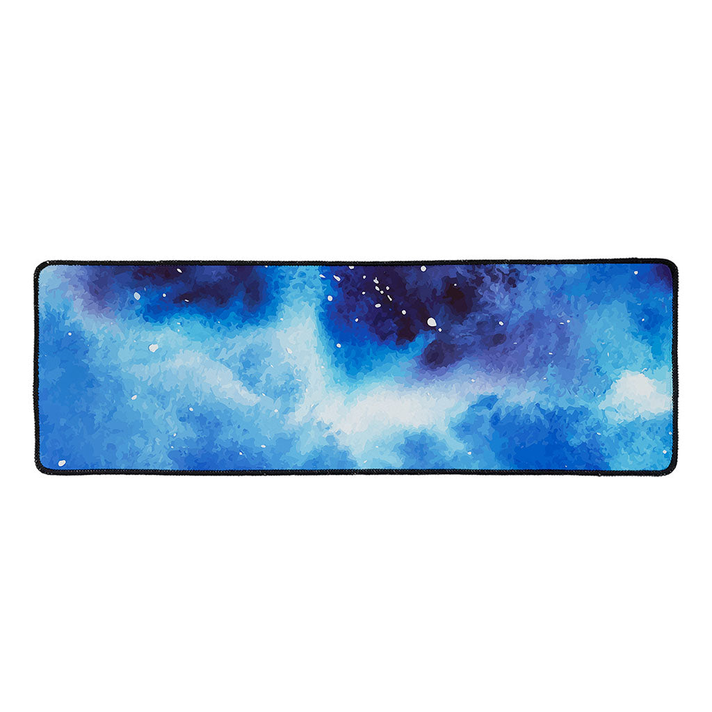 Dark Blue Galaxy Space Print Long Kitchen Mat