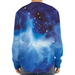 Dark Blue Galaxy Space Print Long Sleeve Baseball Jersey