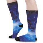 Dark Blue Galaxy Space Print Long Socks