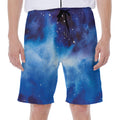 Dark Blue Galaxy Space Print Men's Beach Shorts