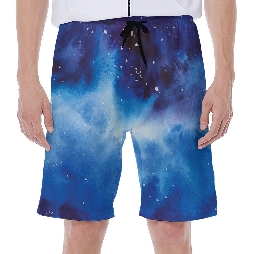 Dark Blue Galaxy Space Print Men's Beach Shorts