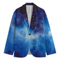 Dark Blue Galaxy Space Print Men's Blazer