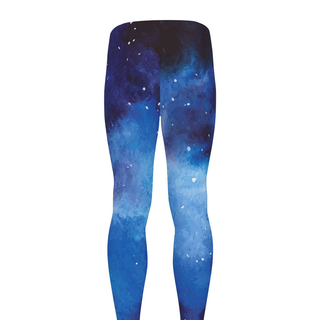 Dark Blue Galaxy Space Print Men's leggings