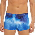 Dark Blue Galaxy Space Print Men's Short Boxer Briefs