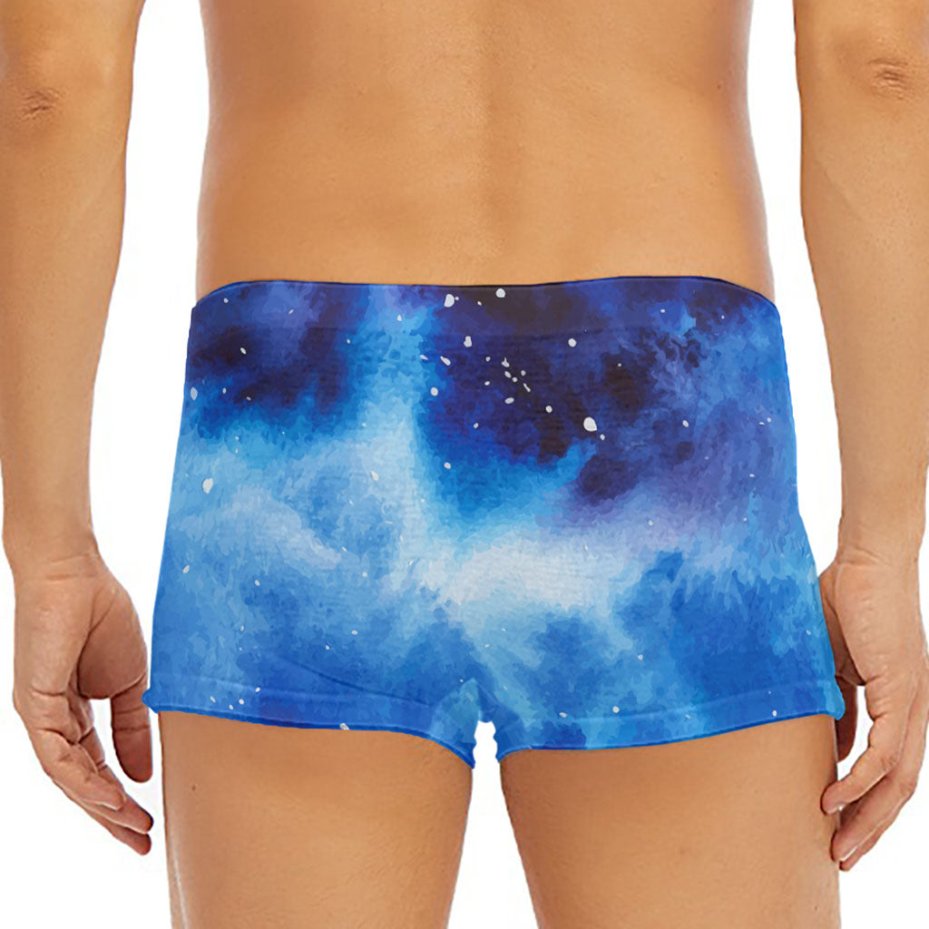 Dark Blue Galaxy Space Print Men's Short Boxer Briefs