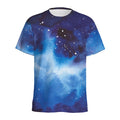 Dark Blue Galaxy Space Print Men's Athletic T-Shirt