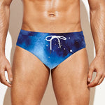 Dark Blue Galaxy Space Print Men's Swim Briefs