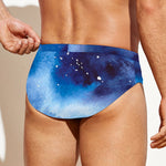 Dark Blue Galaxy Space Print Men's Swim Briefs