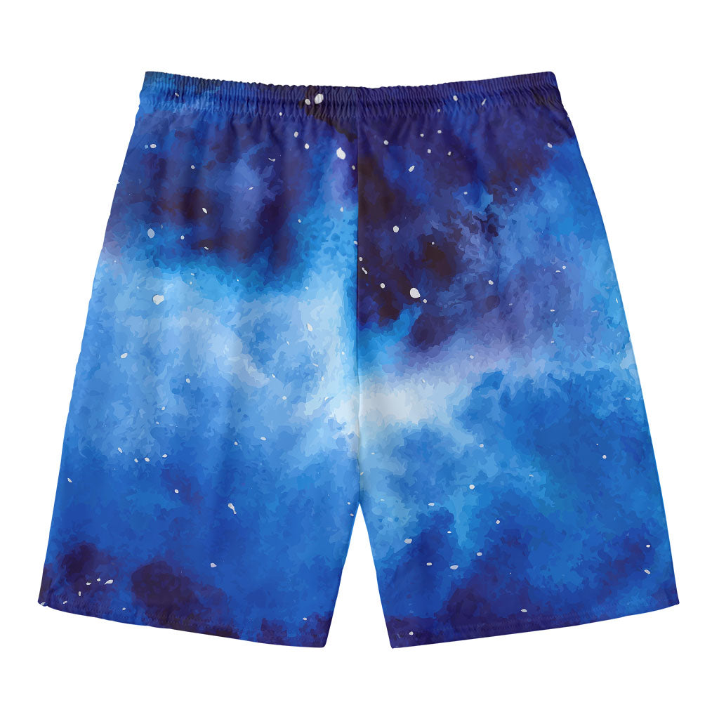 Dark Blue Galaxy Space Print Men's Swim Trunks