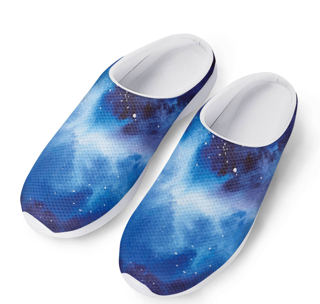 Dark Blue Galaxy Space Print Mesh Casual Shoes