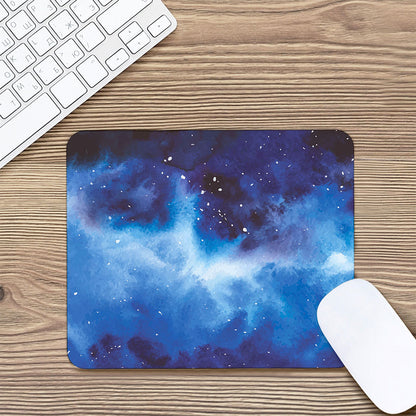 Dark Blue Galaxy Space Print Mouse Pad